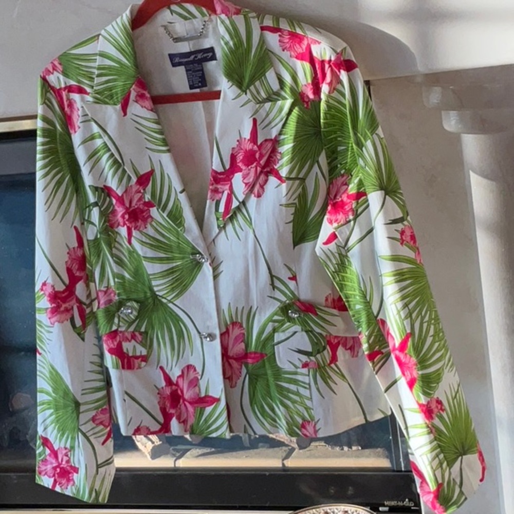 Russell Keng Floral Blazer Jacket Size 16